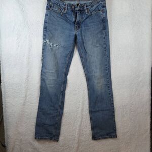 Levi's 514 Men's Zip Fly Straight Leg Distressed Denim Jeans Blue Size 29x32